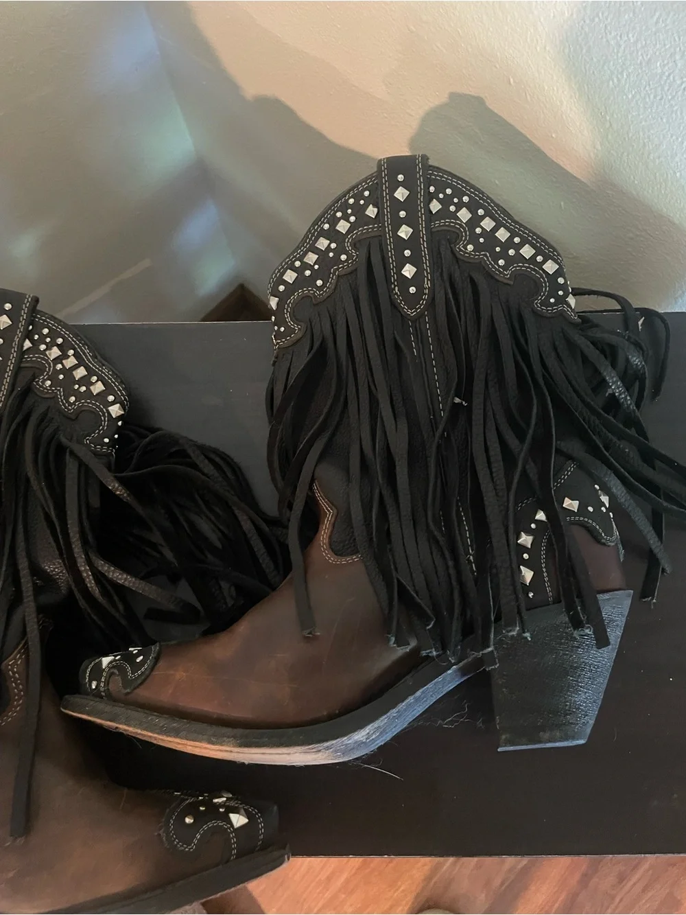 Rockin Country Fringe Embellished Cowboy Boots
